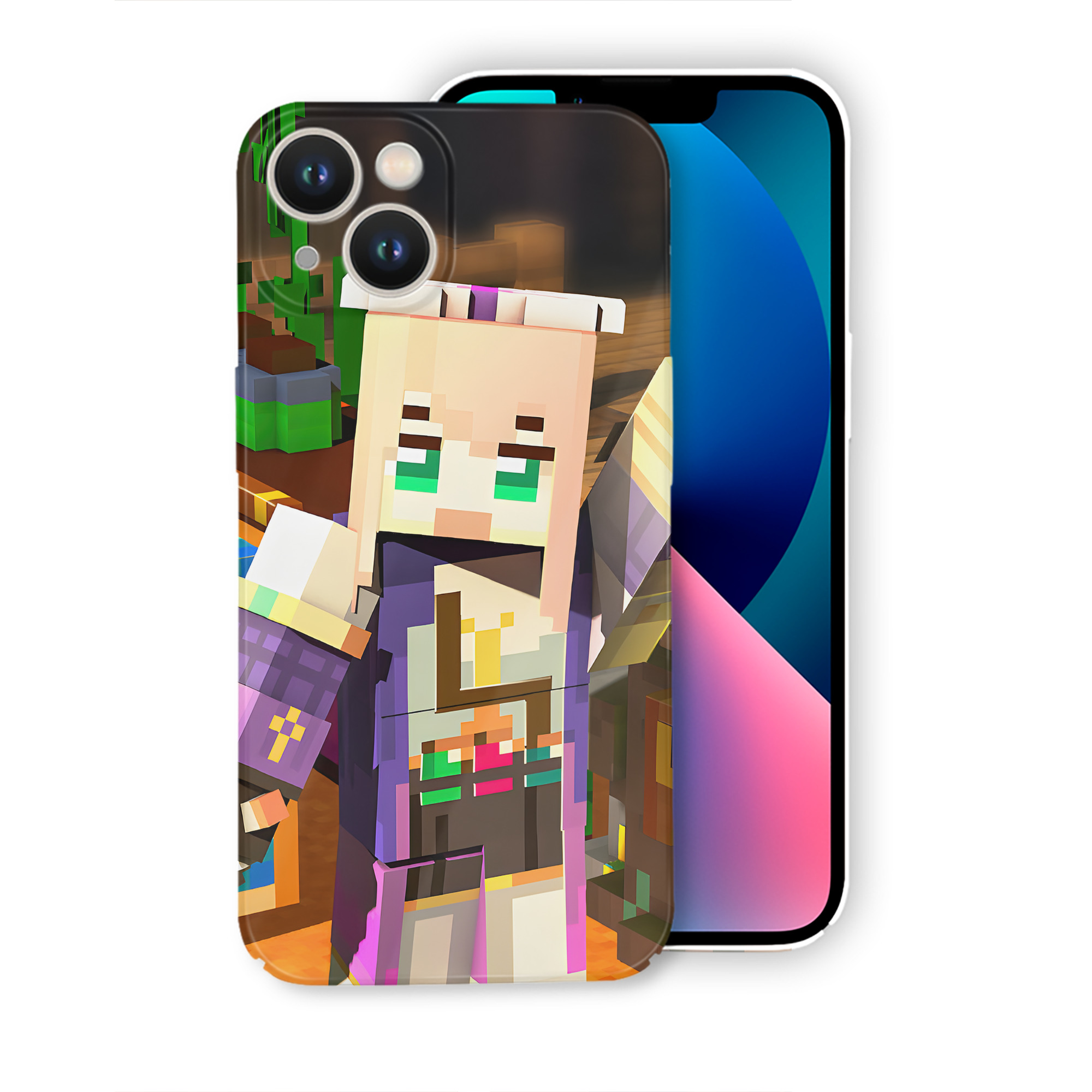 （画像用） マインクラフト ブロックの世界 Minecraft MC Block world 【iPhone 14シリーズ対応】ハードケース